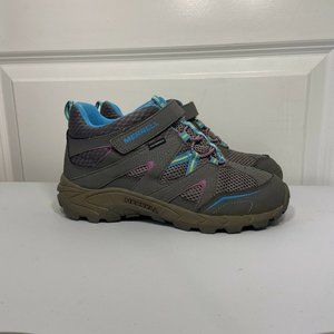 Merrell Hilltop Mid Quick-CL Hiking Trail Boots Gray Waterproof Mesh Girls 5M
